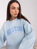 Bluza Boston jasny niebieski dresowa bez kaptura oversize