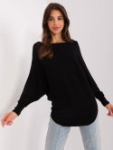 Sweter dzianinowy czarny oversize gładki M/L