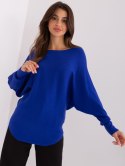 Sweter dzianinowy kobaltowy oversize gładki M/L