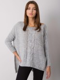 Sweter damski oversaize luźny szary Tiffianie one size