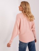 Sweter dzianinowy jasny różowy oversize gładki M/L