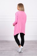 Bluza oversize z asymetrycznymi bokami jasno różowa