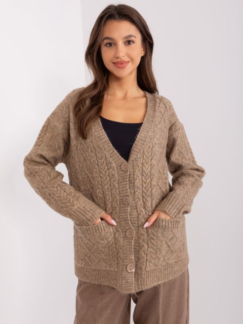 Sweter AT-SW-2358.31 ciemny bezowy