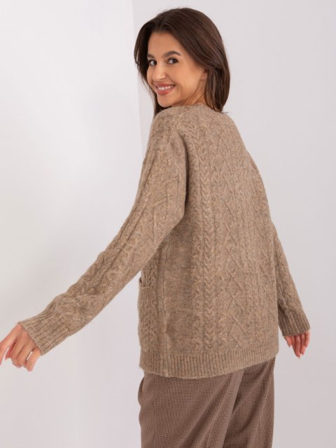 Sweter AT-SW-2358.31 ciemny bezowy