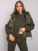 Komplet sportowy khaki bluza, spodnie i kamizelka