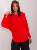 Sweter dzianinowy czerwony oversize gładki M/L