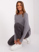 Sweter dzianinowy szary oversize gładki M/L