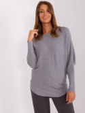 Sweter dzianinowy szary oversize gładki M/L