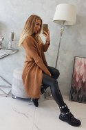 Sweter kardrigan z rękawami typu nietoperz camelowy