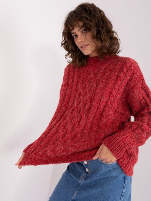 Sweter AT-SW-2363-2.04P ciemny czerwony