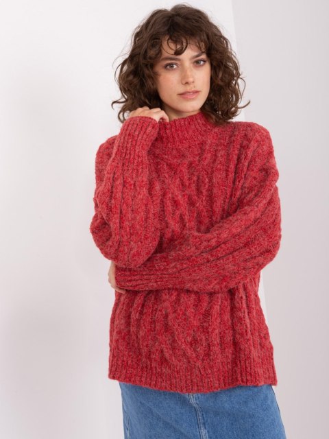 Sweter AT-SW-2363-2.04P ciemny czerwony