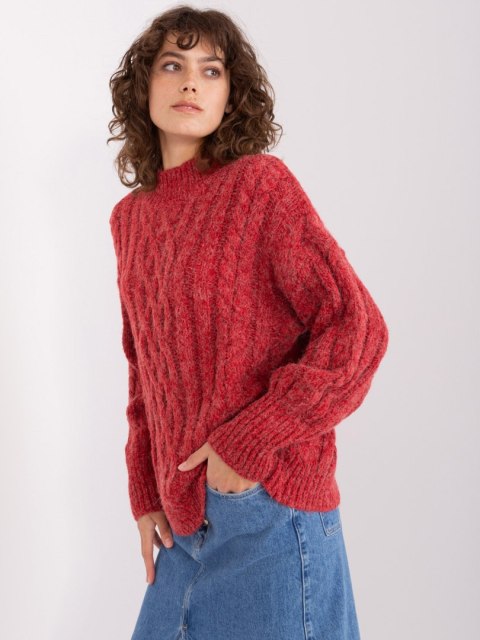 Sweter AT-SW-2363-2.04P ciemny czerwony