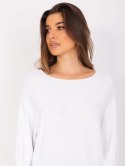 Sweter dzianinowy biały oversize gładki M/L