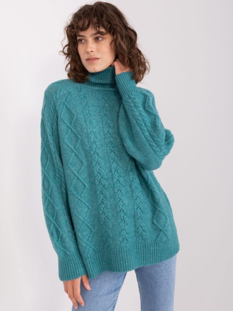 Sweter AT-SW-2355-2.12P turkusowy