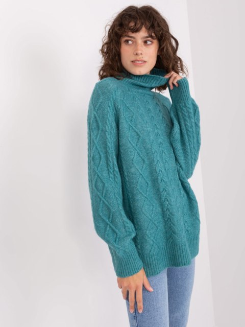 Sweter AT-SW-2355-2.12P turkusowy