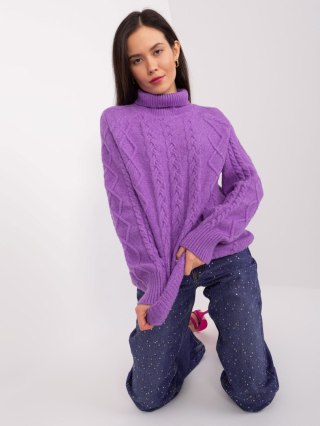 Sweter AT-SW-2355-2.19P fioletowy