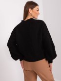 Sweter rozpinany oversize na guziki czarny Rue Paris