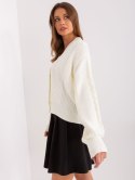 Sweter rozpinany oversize na guziki ecru Rue Paris