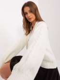 Sweter rozpinany oversize na guziki ecru Rue Paris