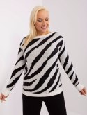 Sweter biało-czarny w zwierzęcy print plus size XL/XXL