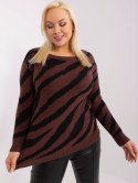 Sweter brązowy w zwierzęcy print plus size XL/XXL