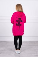 Bluza z nadrukiem "The world is yours" fuksja