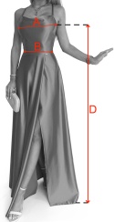 411-2 CRYSTAL połyskująca długa suknia z dekoltem - CZERWONA - XL