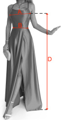 411-3 CRYSTAL połyskująca długa suknia z dekoltem - GRANATOWA - S