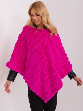 Poncho damskie fuksjowe ciepłe zimowe Wool Fashion Italia