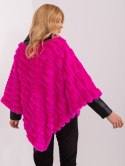 Poncho damskie fuksjowe ciepłe zimowe Wool Fashion Italia