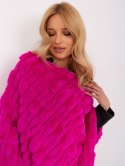 Poncho damskie fuksjowe ciepłe zimowe Wool Fashion Italia