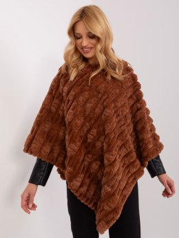 Poncho damskie brązowe ciepłe zimowe Wool Fashion Italia