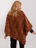 Poncho damskie brązowe ciepłe zimowe Wool Fashion Italia