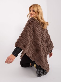 Poncho damskie brązowe ciepłe zimowe Wool Fashion Italia