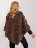 Poncho damskie brązowe ciepłe zimowe Wool Fashion Italia