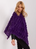 Poncho damskie fioletowe ciepłe zimowe Wool Fashion Italia