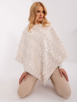 Poncho damskie ecru ciepłe zimowe Wool Fashion Italia