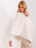 Poncho damskie ecru ciepłe zimowe Wool Fashion Italia