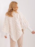 Poncho damskie ecru ciepłe zimowe Wool Fashion Italia