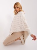 Poncho damskie ecru ciepłe zimowe Wool Fashion Italia