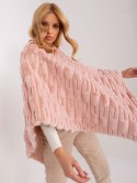 Poncho damskie różowe ciepłe zimowe Wool Fashion Italia