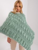 Poncho damskie pistacjowe ciepłe zimowe Wool Fashion Italia