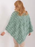 Poncho damskie pistacjowe ciepłe zimowe Wool Fashion Italia