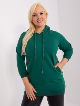 Bluza damska ciemno zielona plus size ze ściągaczami