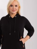 Bluza damska czarna plus size ze ściągaczami