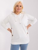 Bluza damska ecru plus size ze ściągaczami