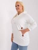 Bluza damska ecru plus size ze ściągaczamiBluza damska ecru plus size ze ściągaczami