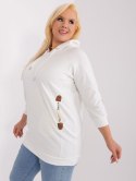 Bluza damska ecru plus size ze ściągaczami