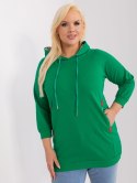 Bluza damska zielona plus size ze ściągaczami