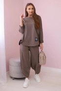 Komplet bawełniany bluza + spodnie khaki